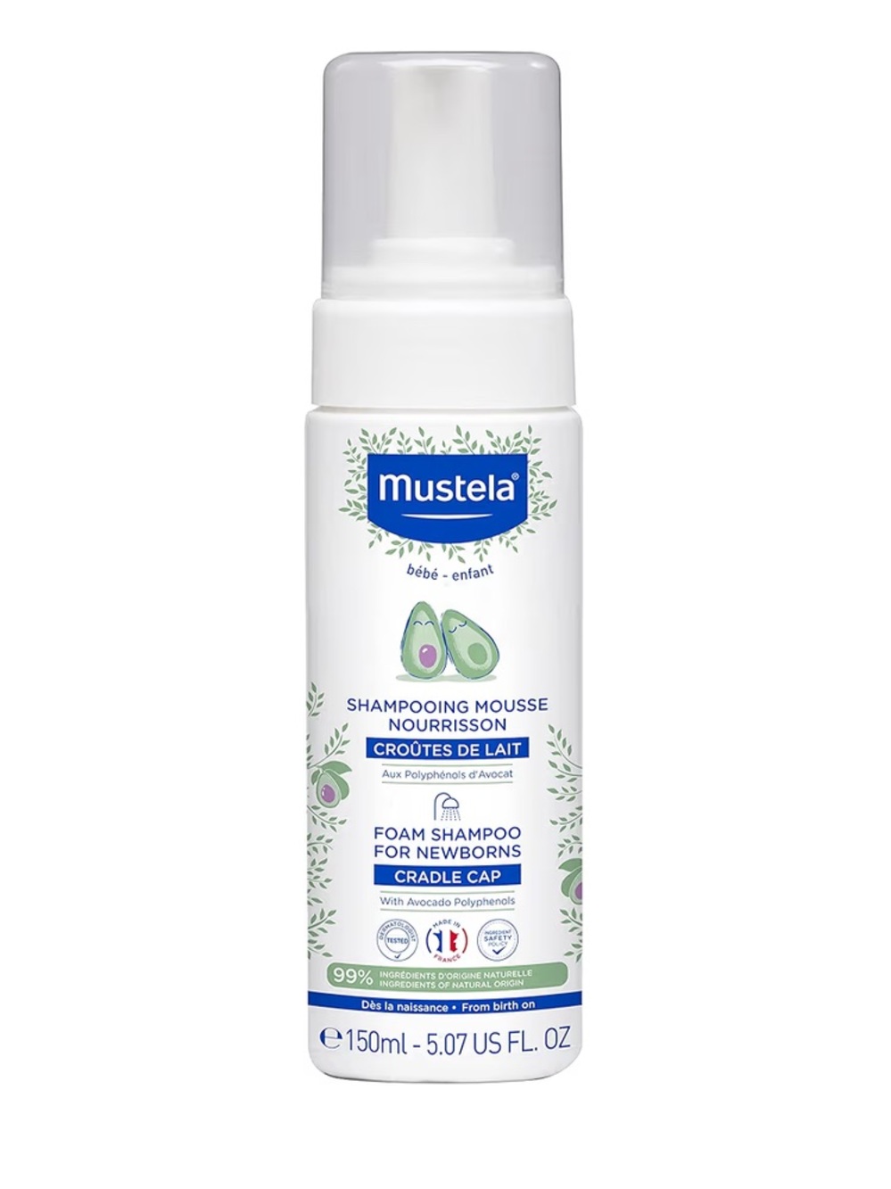 Mustela Cradle Cap Foam Shampoo Baby 150 ml 5.07 oz NEW Exp 5/2028
